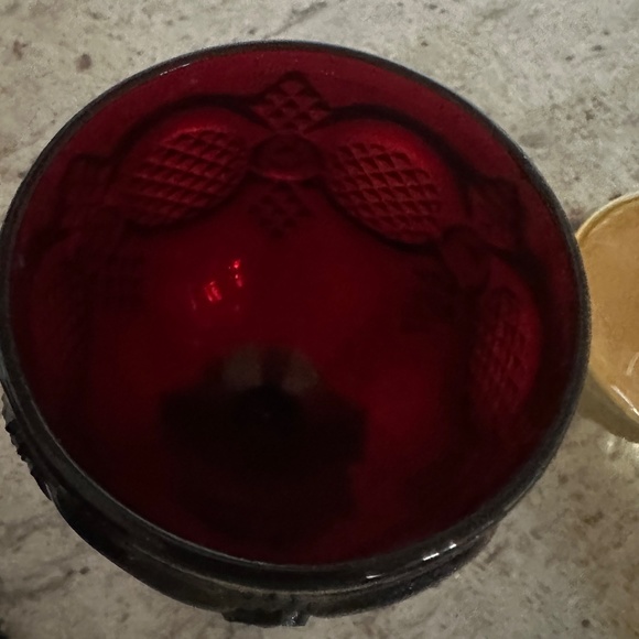 Vintage Ruby Red Avon Large Goblets set of 3 - Picture 3 of 12